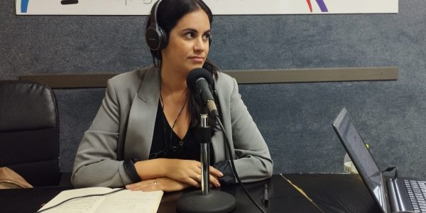 Vidina Espino en los estudios de El Espejo Canario