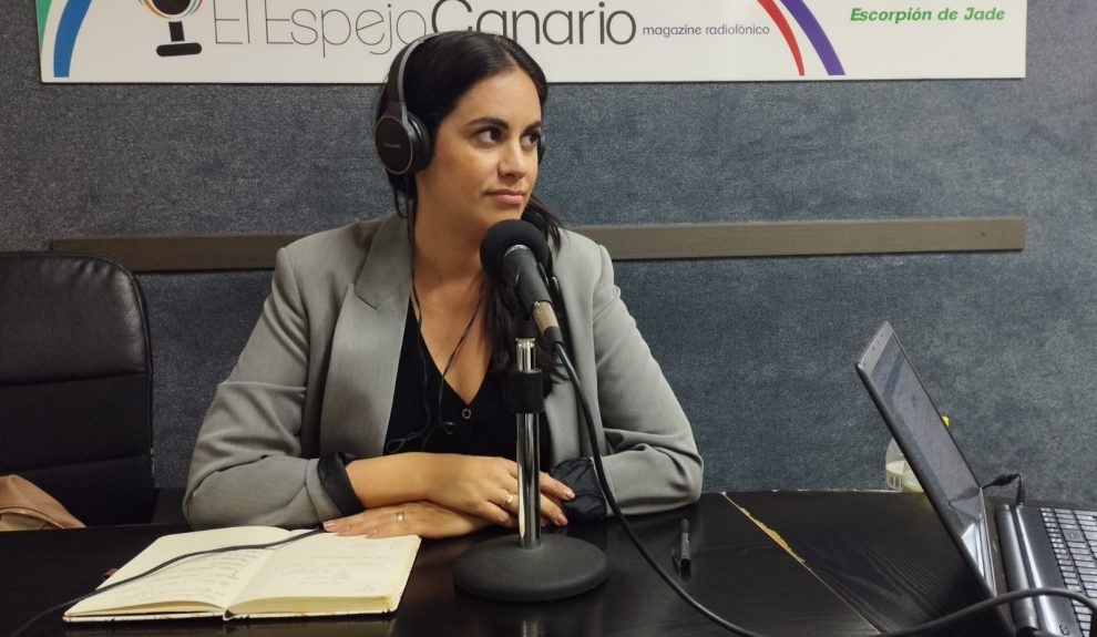 Vidina Espino en los estudios de El Espejo Canario