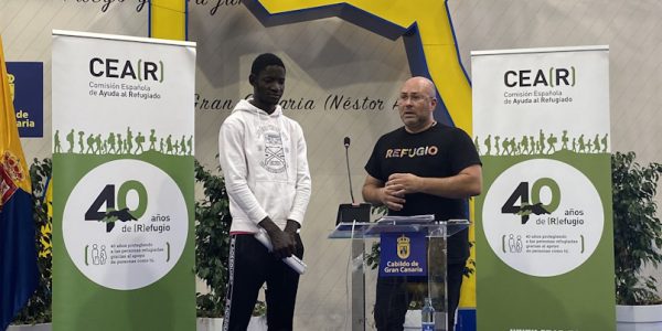 Juan Calos Lorenzo y Hamed Samoura en la presentación del informe CEAR 2023 | Foto: CEAR