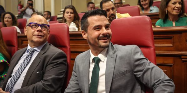 David Toledo (derecha) en un acto de Coalición Canaria