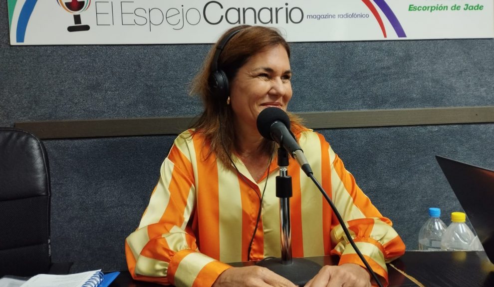 Jimena Delgado en los estudios de El Espejo Canario