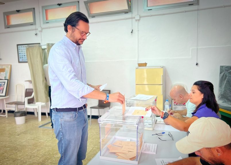 Sergio Ramos depositando su voto el pasado 23 de julio | Foto: PP