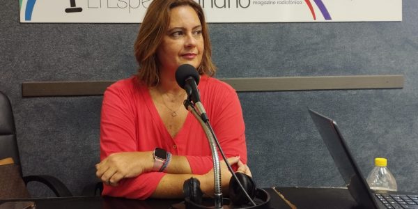 Beatriz Calzada en los estudios de El Espejo Canario