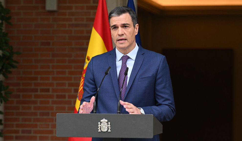 Pedro Sánchez durante el anuncio de la convocatoria de elecciones para el 23-J de 2023 | Foto: Moncloa