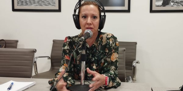 Rosa Dávila en los estudios de El Espejo Canario
