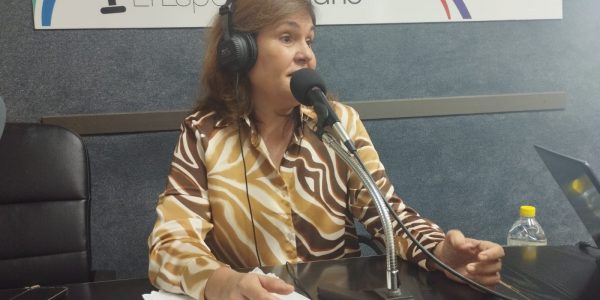 Jimena Delgado en los estudios de El Espejo Canario