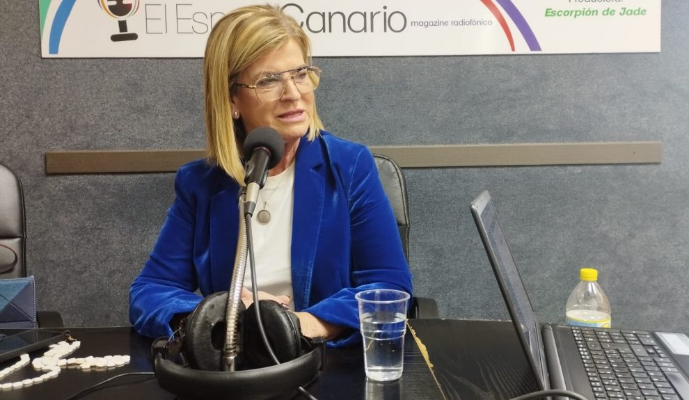 Inmaculada Medina en los estudios de El Espejo Canario