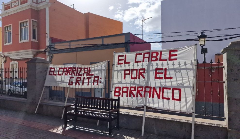 Protesta de los vecinos de Carrizal contra el tendido eléctrico | Foto: Plataforma de Justicia Social