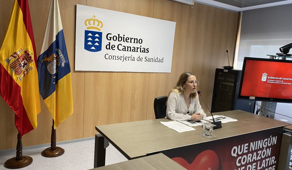 Gemma Torres durante la presentación de la campaña 'Cada gota suma'. | Foto: Gobierno de Canarias