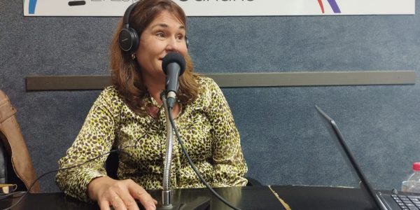 Jimena Delgado en los estudios de El Espejo Canario