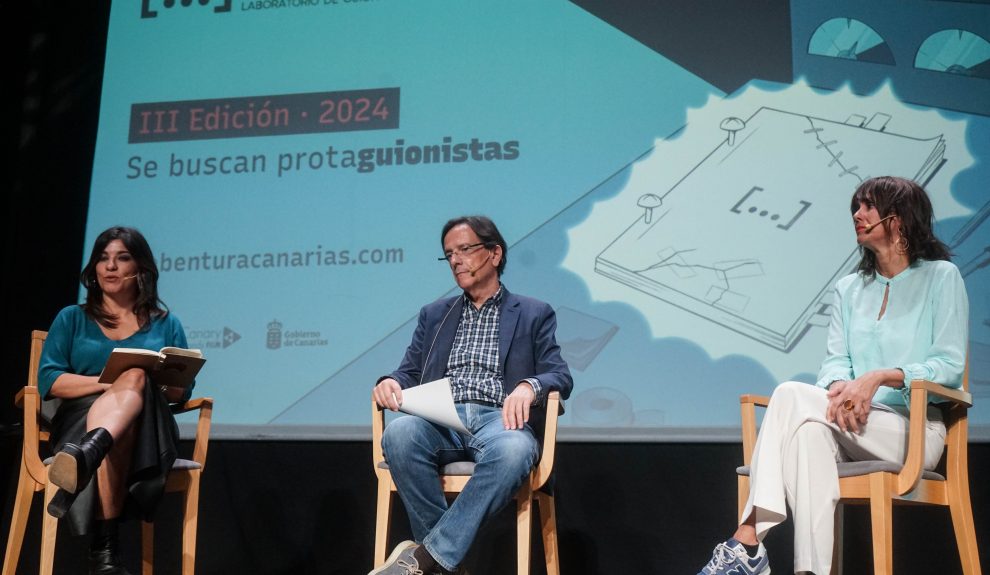 Maria Jose Manso, Cristóbal de la Rosa y Natacha Mora durante la presentación de la III IsLABentura | Foto: Gobierno de Canarias