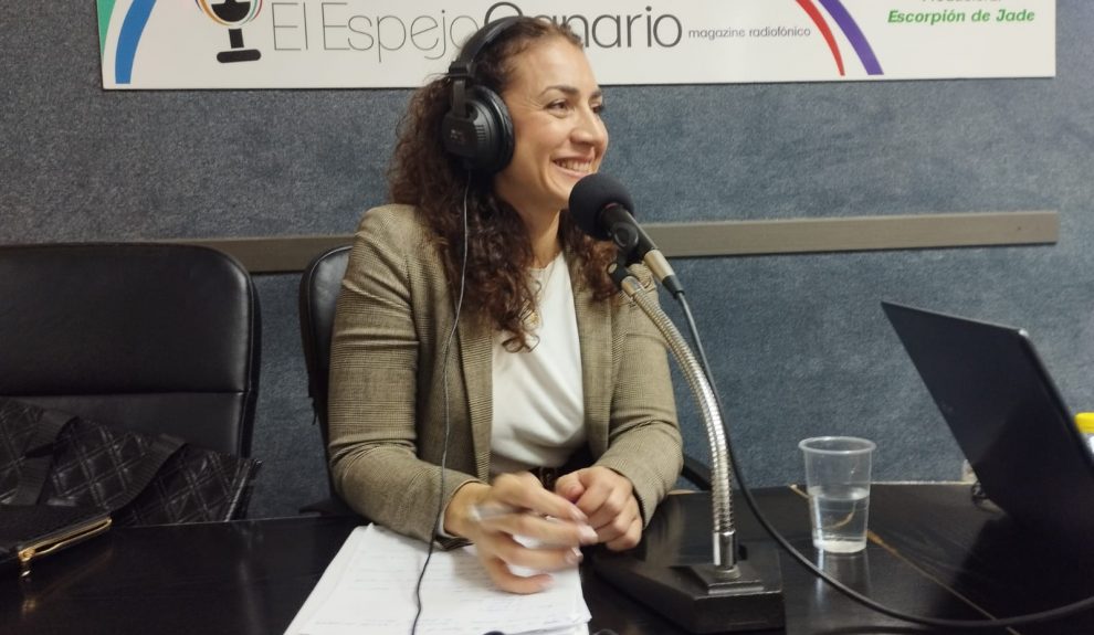 Vidina Cabrera en los estudios de El Espejo Canario