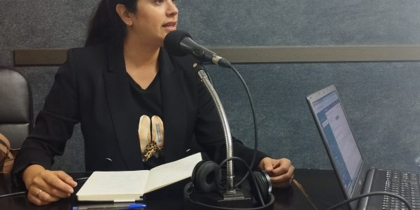 Vidina Espino en los estudios de El Espejo Canario