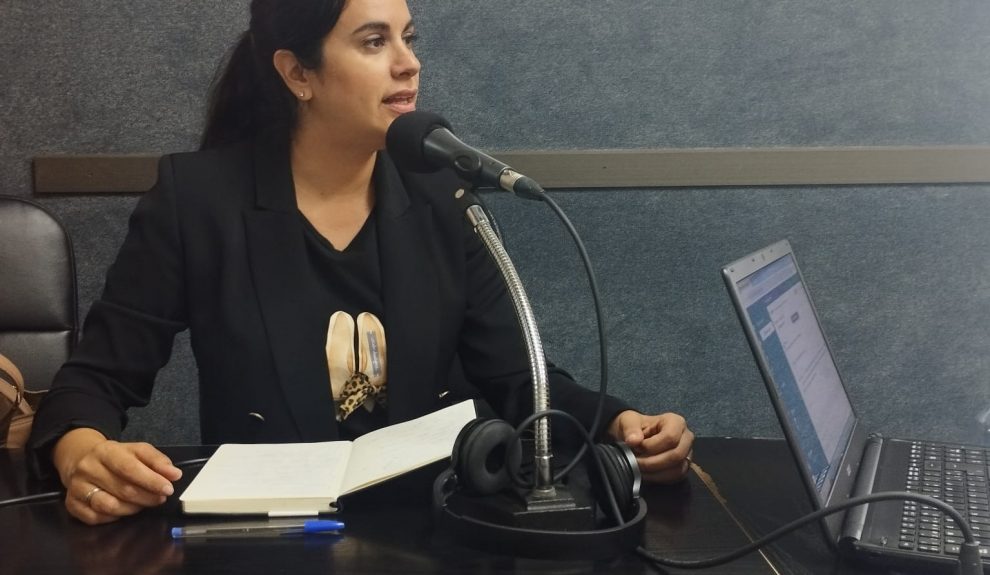 Vidina Espino en los estudios de El Espejo Canario