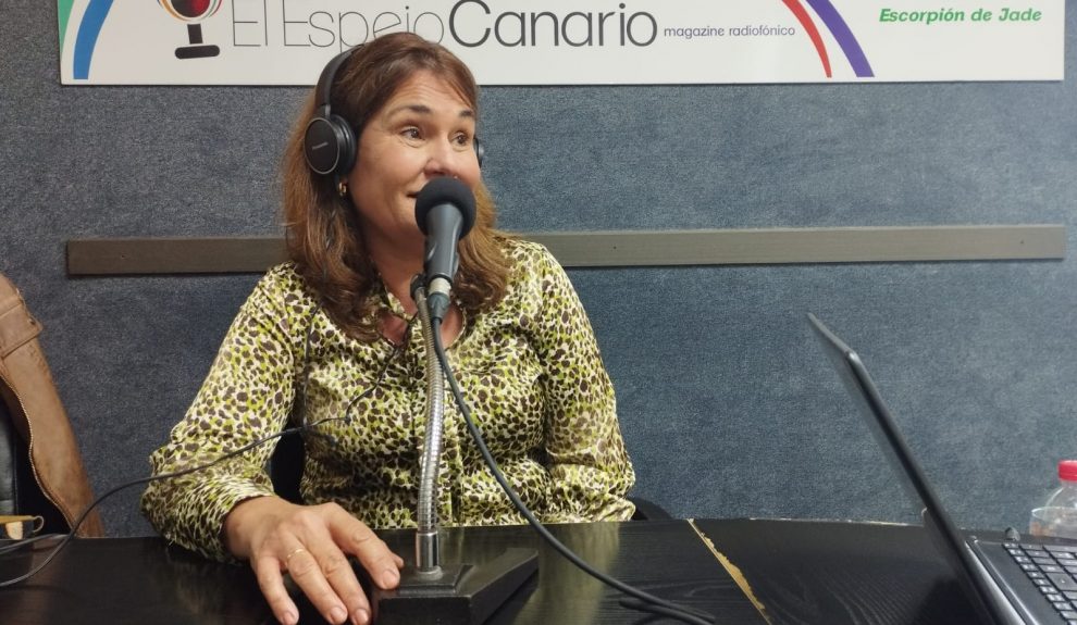 Jimena Delgado en los estudios de El Espejo Canario