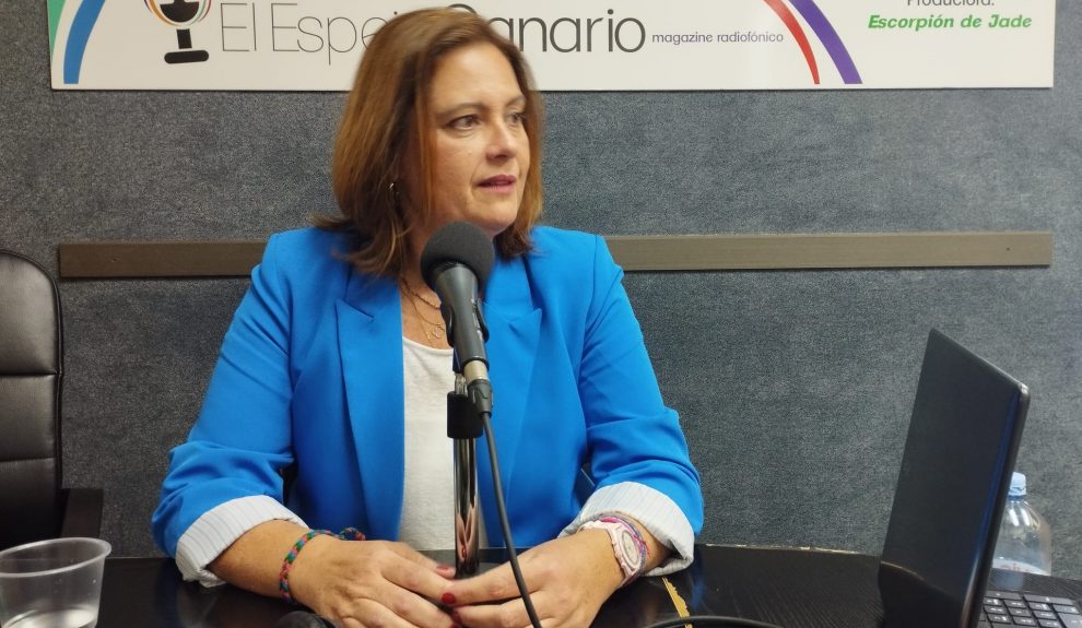 Beatriz Calzada en los estudios de El Espejo Canario
