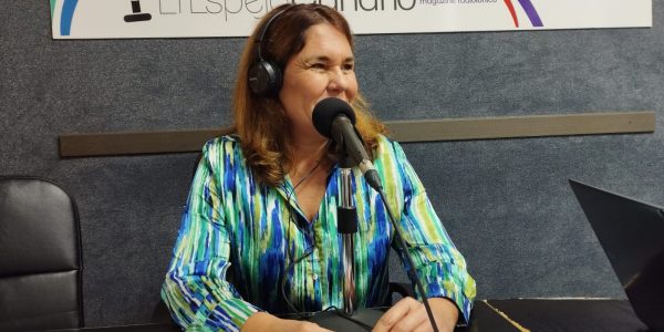 Jimena Delgado en los estudios de El Espejo Canario