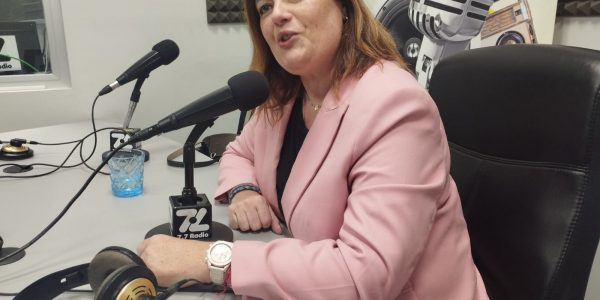 Beatriz Calzada en los estudios de El Espejo Canario