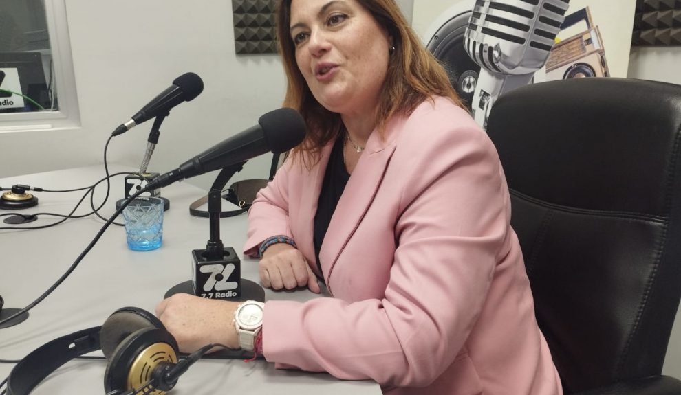 Beatriz Calzada en los estudios de El Espejo Canario