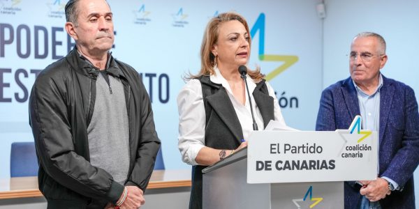 Miguel Ángel Clavijo, Cristina Valido y Mario Cabrera en comparecencia de prensa | Foto: CC
