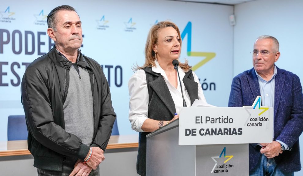 Miguel Ángel Clavijo, Cristina Valido y Mario Cabrera en comparecencia de prensa | Foto: CC