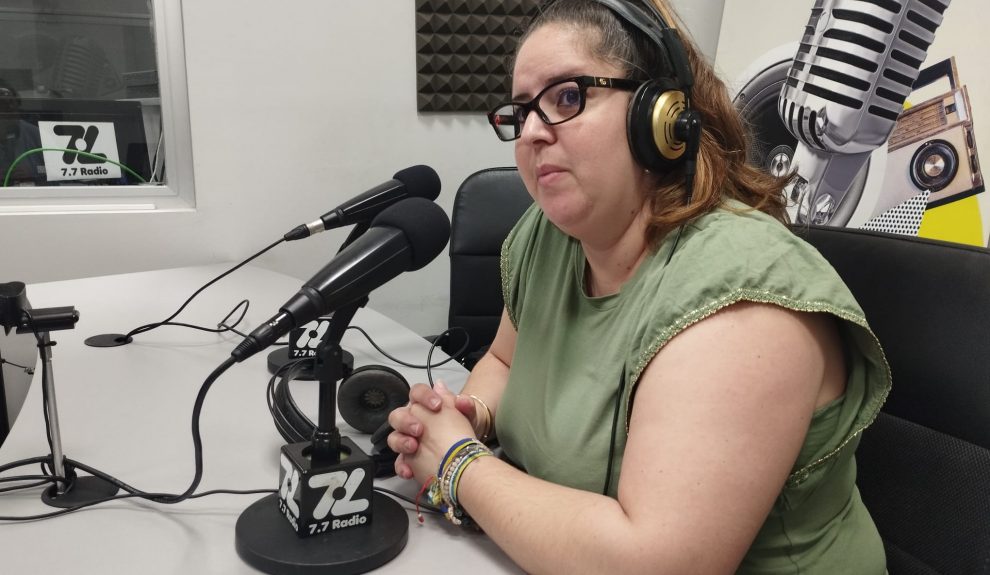 Romina Puga en los estudios de El Espejo Canario