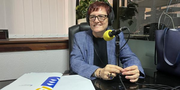 Candelaria Delgado en los estudios de El Espejo Canario