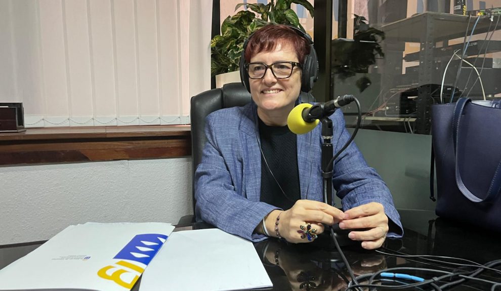 Candelaria Delgado en los estudios de El Espejo Canario