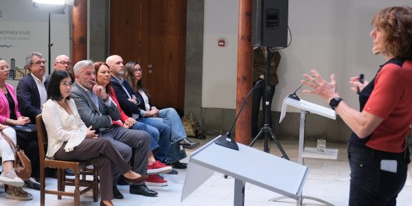 La directora del primer diagnóstico de salud pública de la ciudad, Beatriz González López-Valcárcel, durante la presentación | Foto: Ayuntamiento de Las Palmas de Gran Canaria