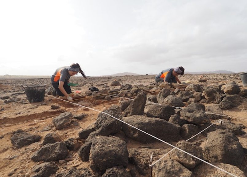 Trabajos en el yacimiento Rosa de Abajo | Foto: Cabildo de Fuerteventura