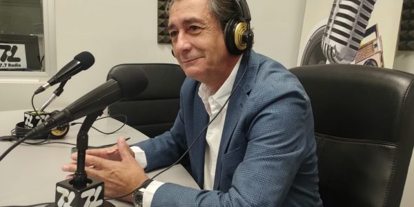 Luis Padrón en los estudios de El espejo Canario
