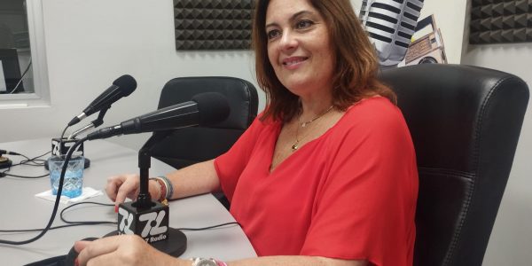 Beatriz Calzada en los estudios de El Espejo Canario