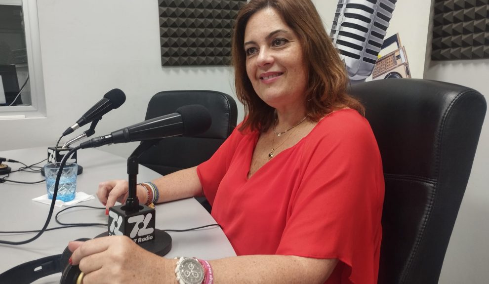 Beatriz Calzada en los estudios de El Espejo Canario