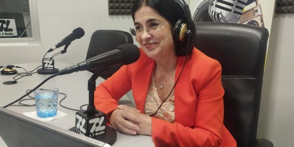 Carolina Darias en el estudio de El Espejo Canario