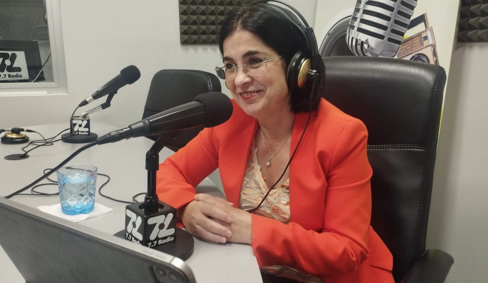 Carolina Darias en el estudio de El Espejo Canario