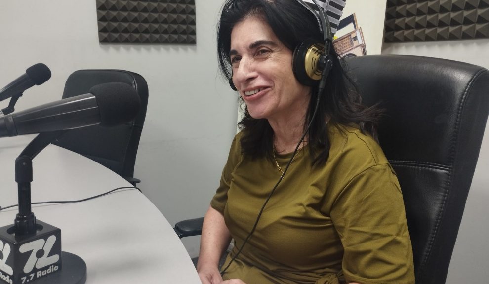Esther Gálvez en los estudios de El Espejo Canario