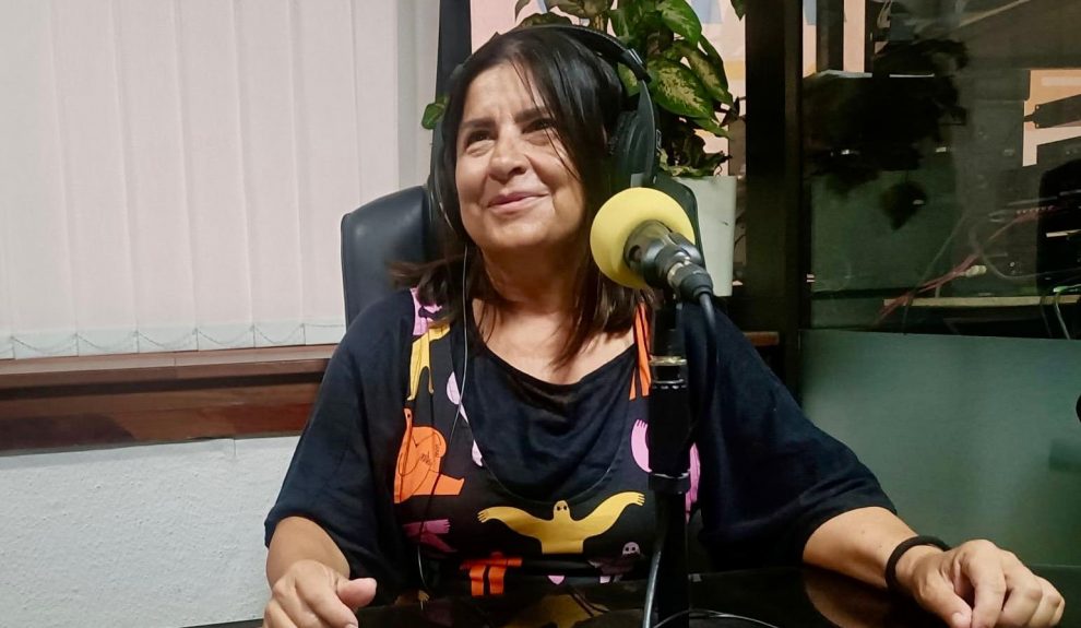 E>sther Torrado en los estudios de El Espejo Canario