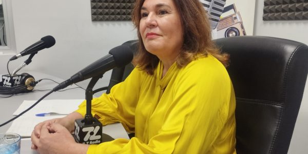 Jimena Delgado en los estudios de El Espejo Canario