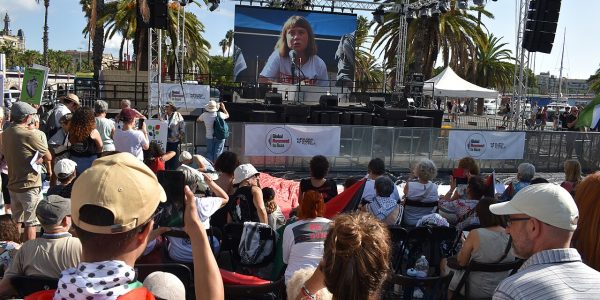 La flotilla de Global Sumud zarpando del puerto de Barcelona el 31 de agosto de 2025.| Creative Commons