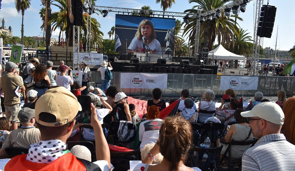 La flotilla de Global Sumud zarpando del puerto de Barcelona el 31 de agosto de 2025.| Creative Commons