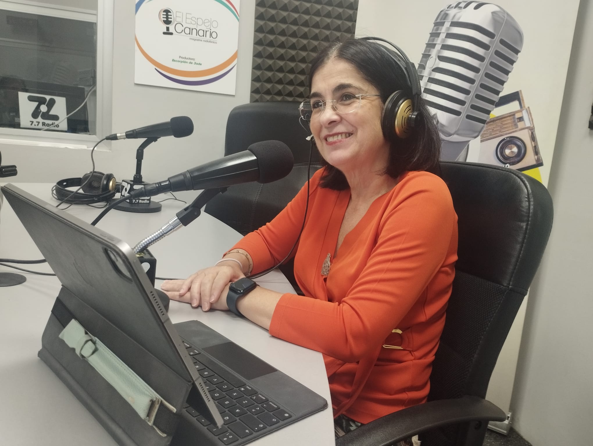 Carolina Darias en el estudio de El Espejo Canario Carolina Darias en el estudio de El Espejo Canario
