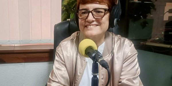 Candelaria Delgado en los estudios de El Espejo Canario