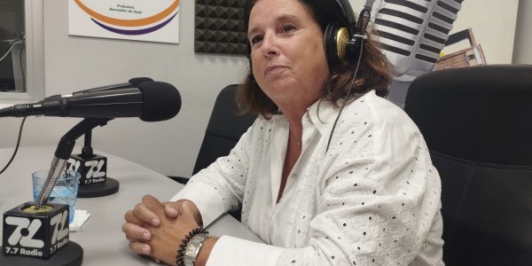 Luisa Ramos en los estudios de El Espejo Canario