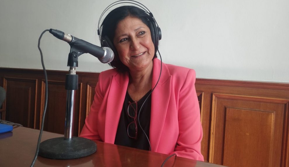 Eulalia García en el set de El Espejo Canario en el Cabildo de Tenerife Eulalia García en el set de El Espejo Canario en el Cabildo de Tenerife