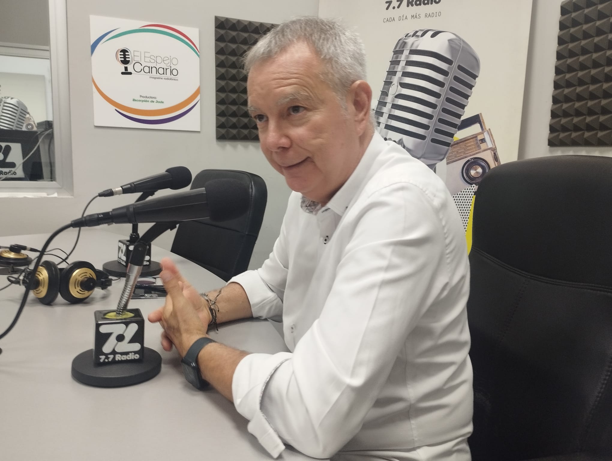 Chano Franquis en los estudios de El Espejo Canario