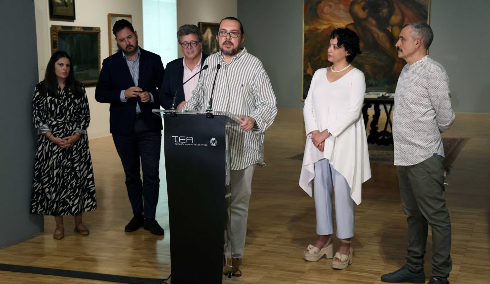 Sergio Rubira en la presentación de la exposición | Foto: TEA