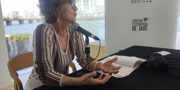 María José Alcántara en el set de El Espejo Canario en el Islote de Fermina