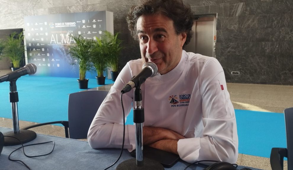 Pepe Rodríguez en el set de El Espejo Canario en Expo Meloneras