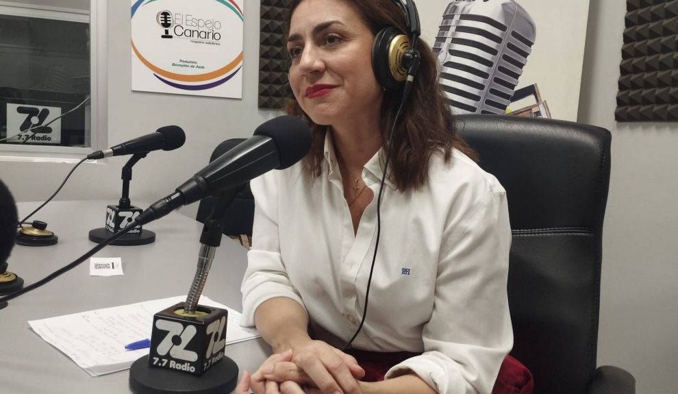 Vidina Cabrera en los estudios de El Espejo Canario