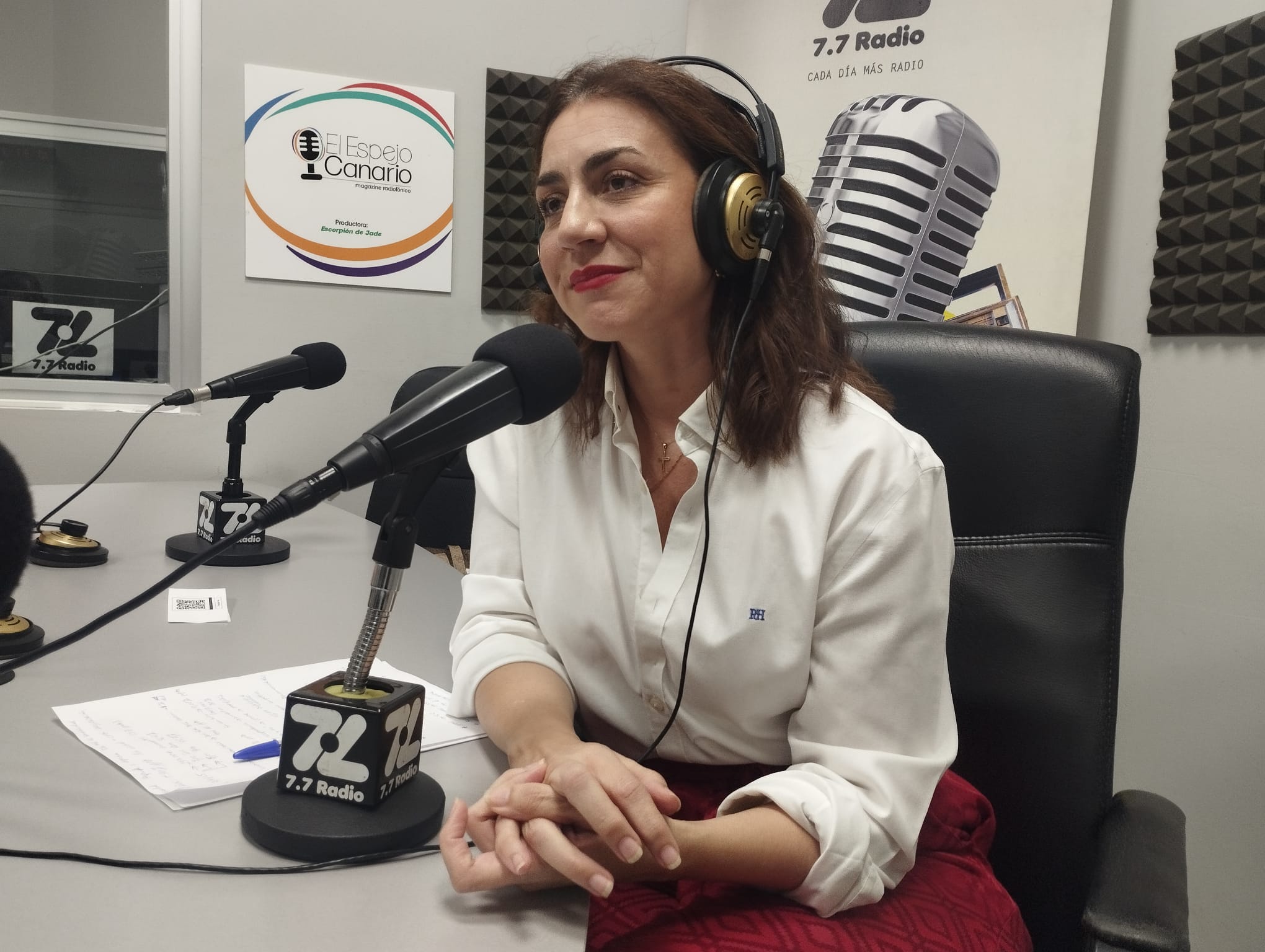 Vidina Cabrera en los estudios de El Espejo Canario